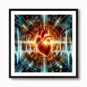 Heart And Ecg Art Print