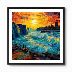 Sunset At The Cliffs 1 Art Print