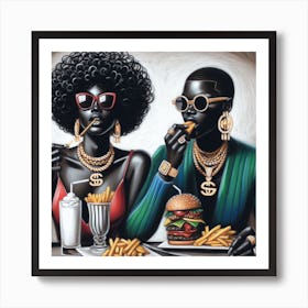 'The Burger Couple' Art Print