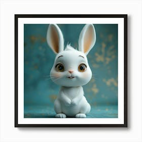 White Bunny Art Print