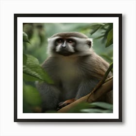 Monkey In The Forest Art Print