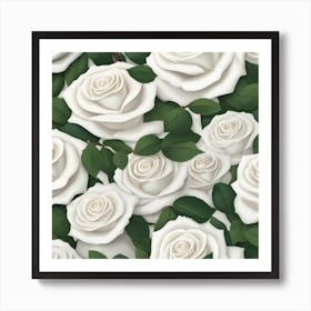 White Roses 6 Art Print