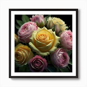 Roses Bouquet Art Print