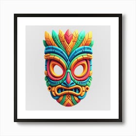 Watercolor Festival Tiki Mask 13 Art Print