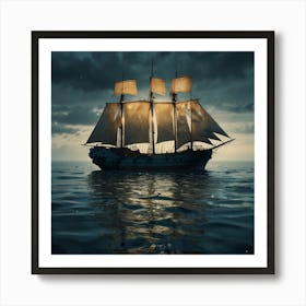 Sailing Ship In The Ocean Art Print