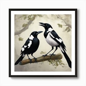 Two Magpies Art Print
