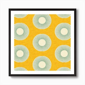Earth Mod Sun Yellow Square Art Print