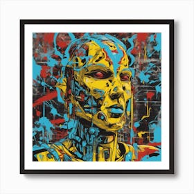 Andy Getty, Pt X, In The Style Of Lowbrow Art, Technopunk, Vibrant Graffiti Art, Stark And Unfiltere (4) Art Print