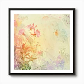 Watercolor Floral Background Art Print