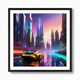 Futuristic City 133 Art Print