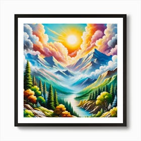 Sunrise Over The Mountains Art Print