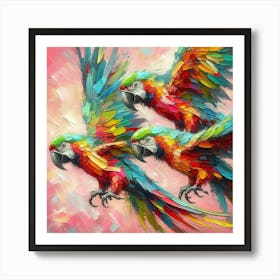 Colorful Parrots 1 Art Print