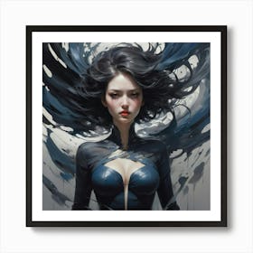 Girl With Black Hair 4 Art Print