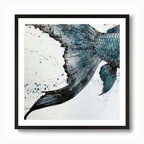 Blue Fish Canvas Print Art Print