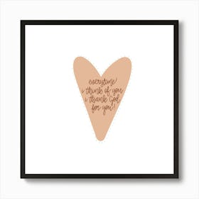 Thank God For You Scripture Art Art Print