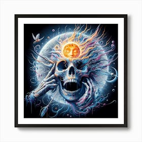 Psychedelic Skull 9 Art Print