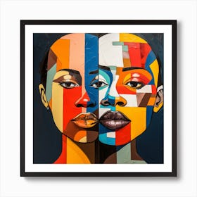 Portrait Of Two Women Art Print