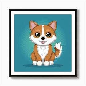 Cute Corgi Puppy Art Print