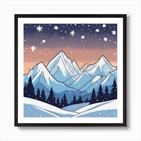 Snowy Mountains 7 Art Print