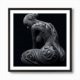 Robot Art Female Body Art Print