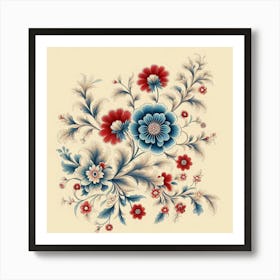 Russian Floral Painting Art Print