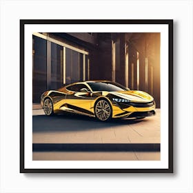 Gold Car 1 Art Print