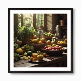 Kitchen With Fruit Art Print