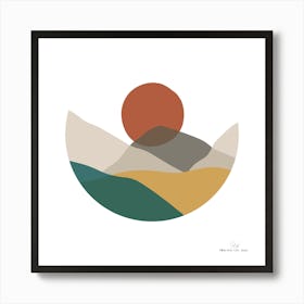 Sunset In A Circle.A fine artistic print that decorates the place. Art Print