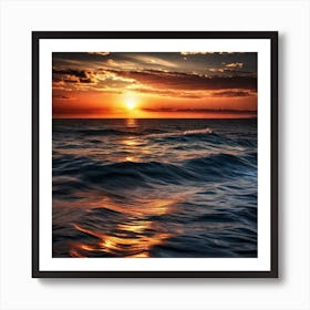 Sunset Over The Ocean 108 Art Print