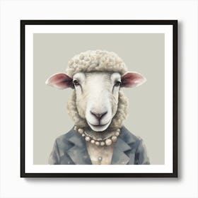Watercolour British Sheep Felicity Art Print