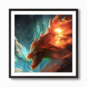 Dragon In The City Art Print