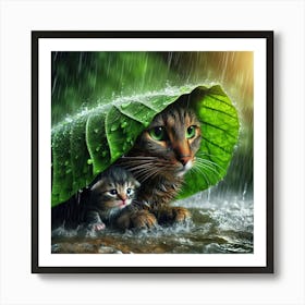 Cat In The Rain 9 Art Print