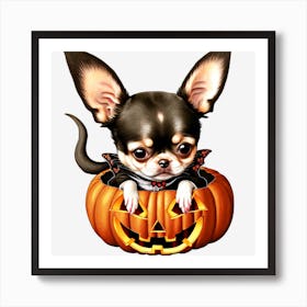 Chihuahua Halloween Pumpkin Art Print