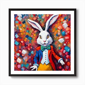 Follow Me! - White Rabbit - Alice in Wonderland Art Print