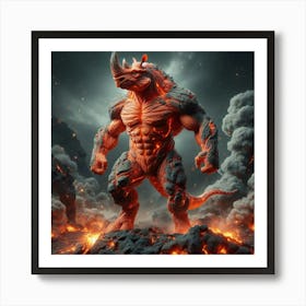 Fire Bull Art Print