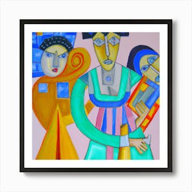 An Cubism Oil Painting-Rich And Poor People Art Print