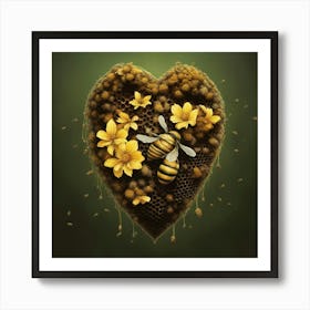 Bee Heart Art Print