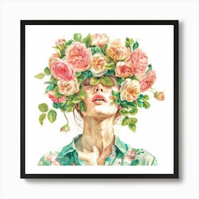 Roses On The Head Art Print