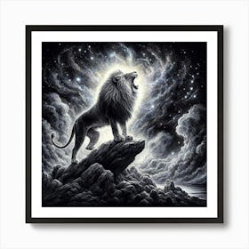 Lion Of The Night 2 Art Print