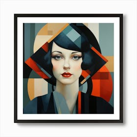 Geometric Abstraction Irish Woman 02 Art Print