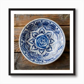 Gzhel Is A Special Type Of Ceramic Painting Whi Art Print