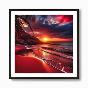 Sunset On The Beach 350 Art Print