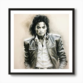 Chalk Painting Of Michael Jackson Art Print