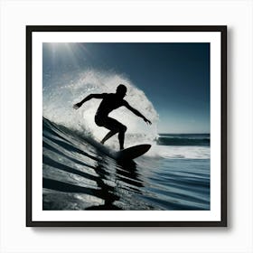 Surfer Riding A Wave 2 Art Print