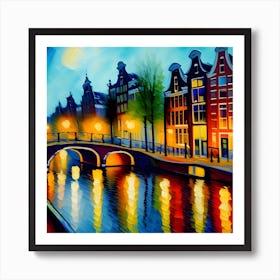 Amsterdam At Night 1 Art Print