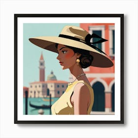 Italian woman in Venice 1 Art Print