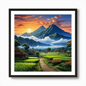 Asian Landscape Painting Art Print