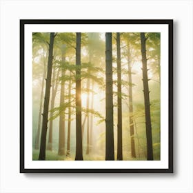 Sunrise In The Forest Art Print