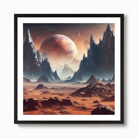 591757 Mountain Range On A Planet In Space Xl 1024 V1 0 Art Print