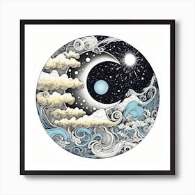 Moon And Clouds 4 Art Print